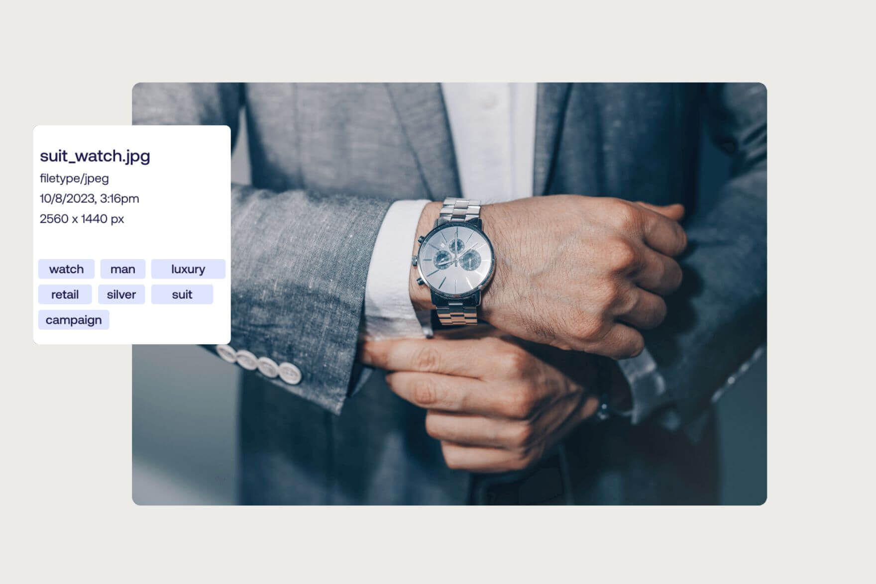 DAM product content management with metadata